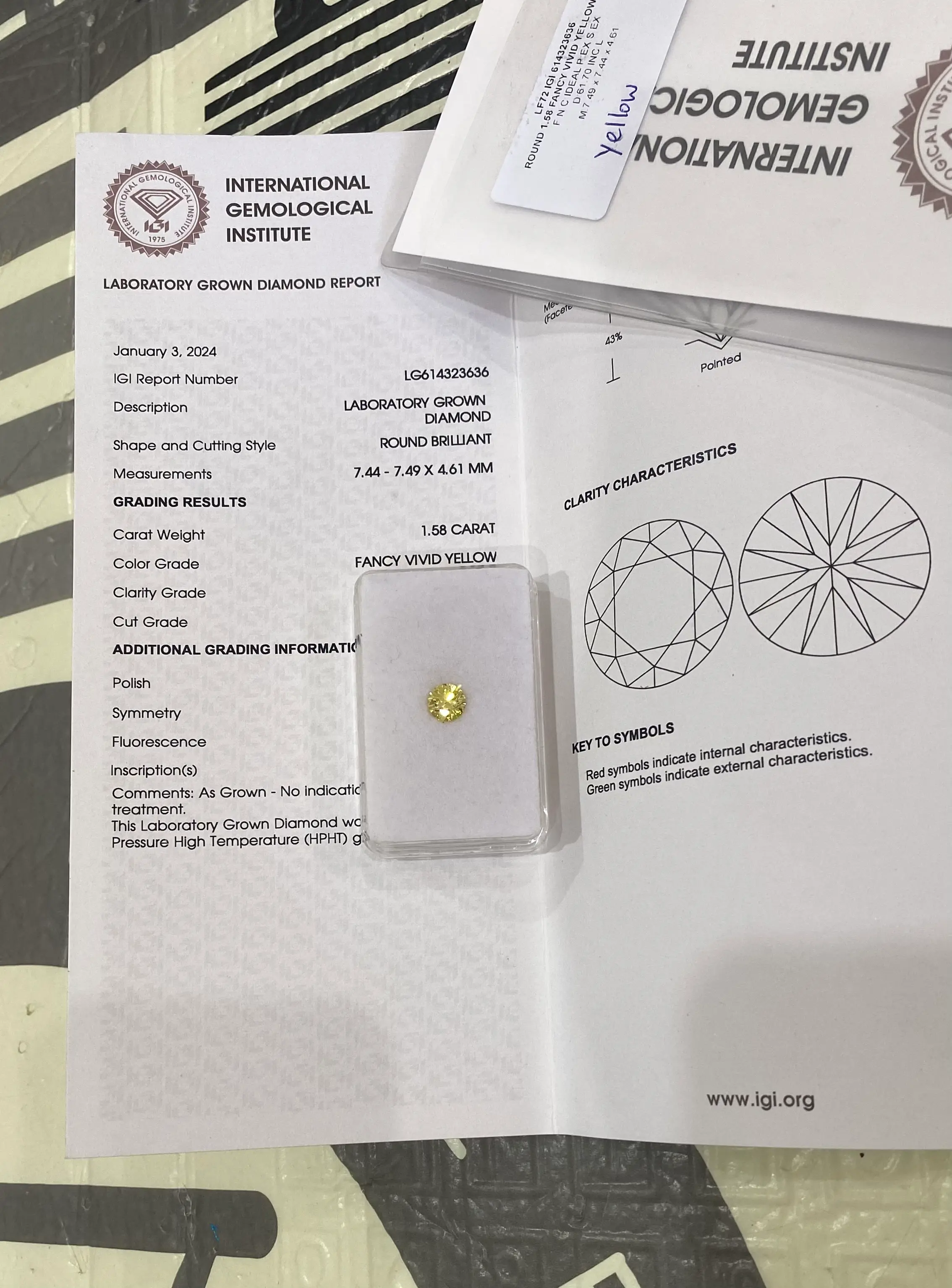 IGI Certificate LG614323636