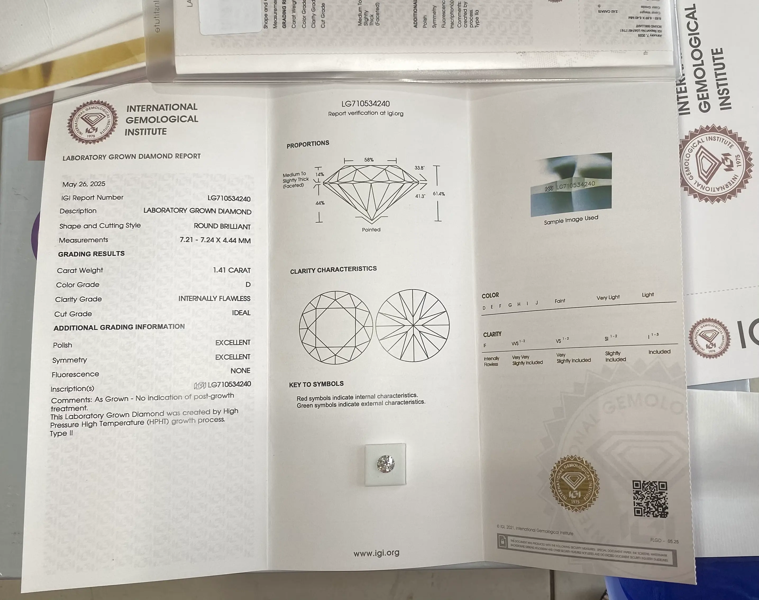 IGI Certificate LG710534240